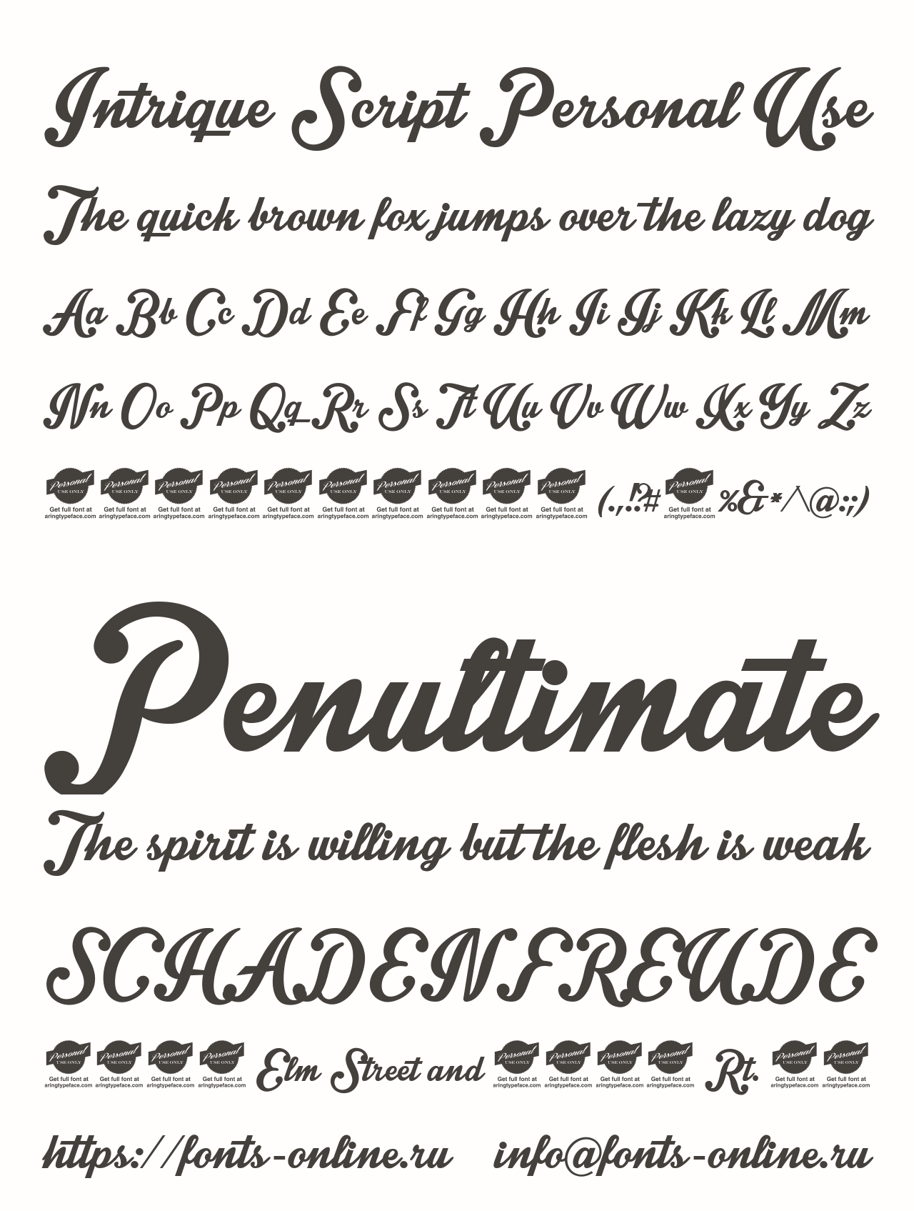 Intrique Script Personal Use Free Font Download